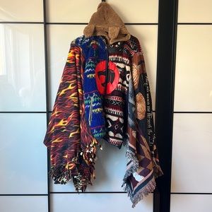 UNISEX 1 of 1 VINTAGE REWORKED BLANKET TEDDY JACKET - FITS SIZE MEN’S MED/SMALL
